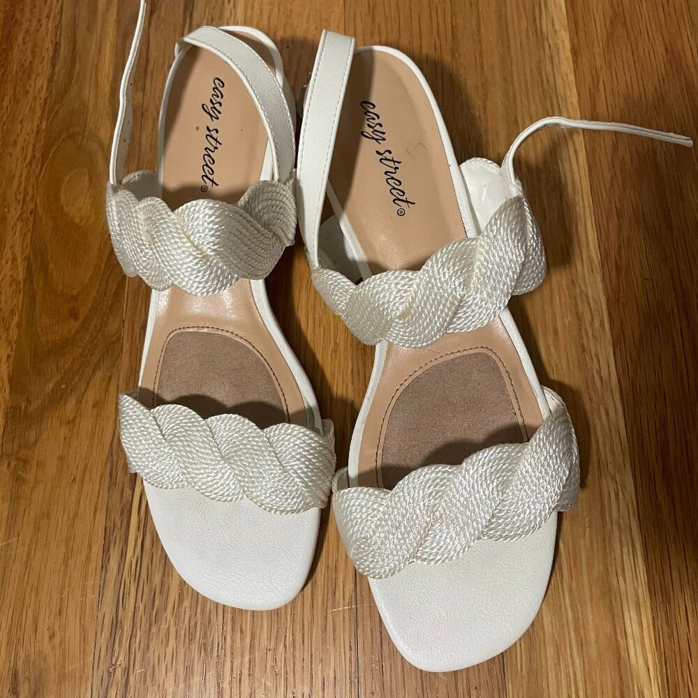 East Street White Sandals, size 9, 1 1/2 in heel